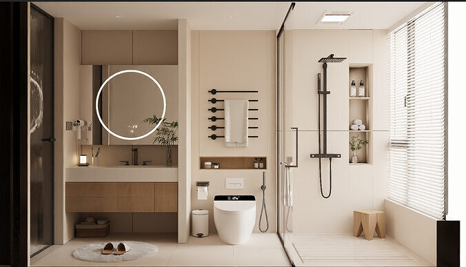 Bathroom  toilet  towel rack 3D model