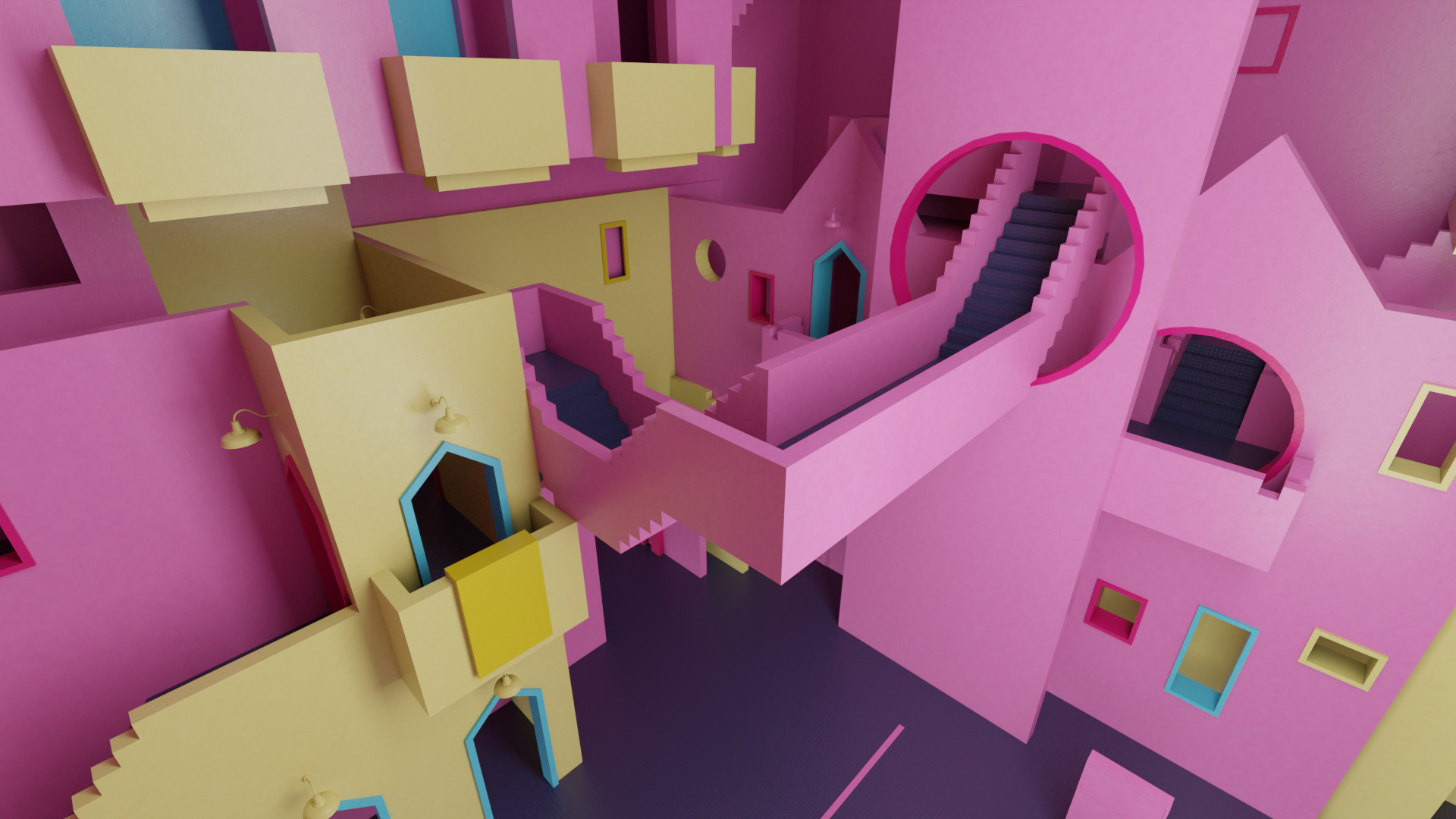 Squid Game Stairs 3D model_6