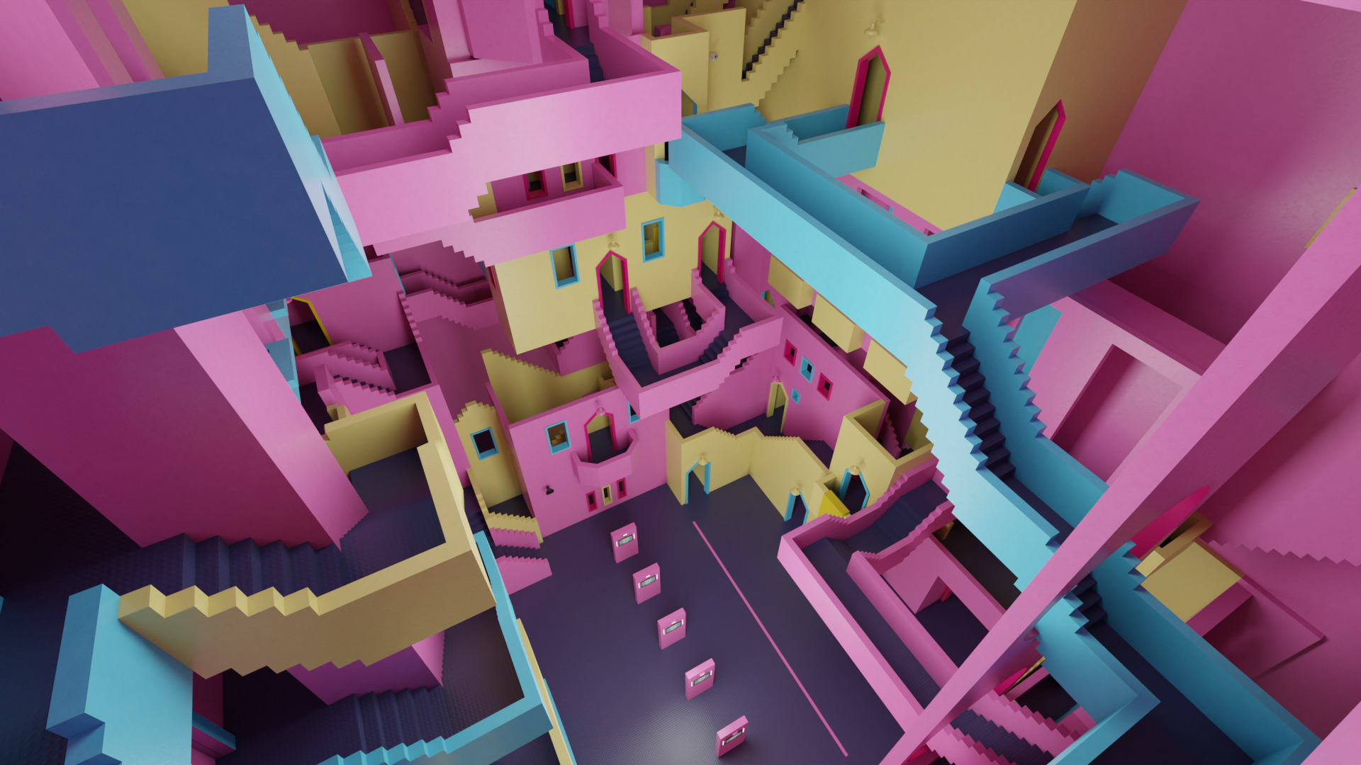 Squid Game Stairs 3D model_13