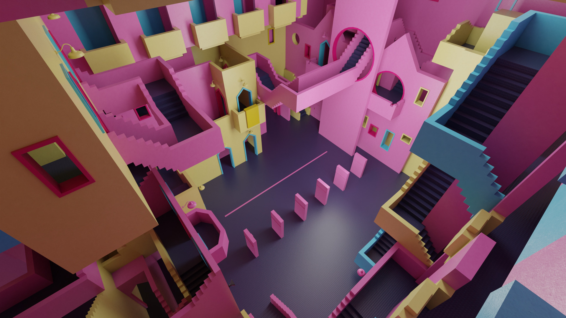 Squid Game Stairs 3D model_11