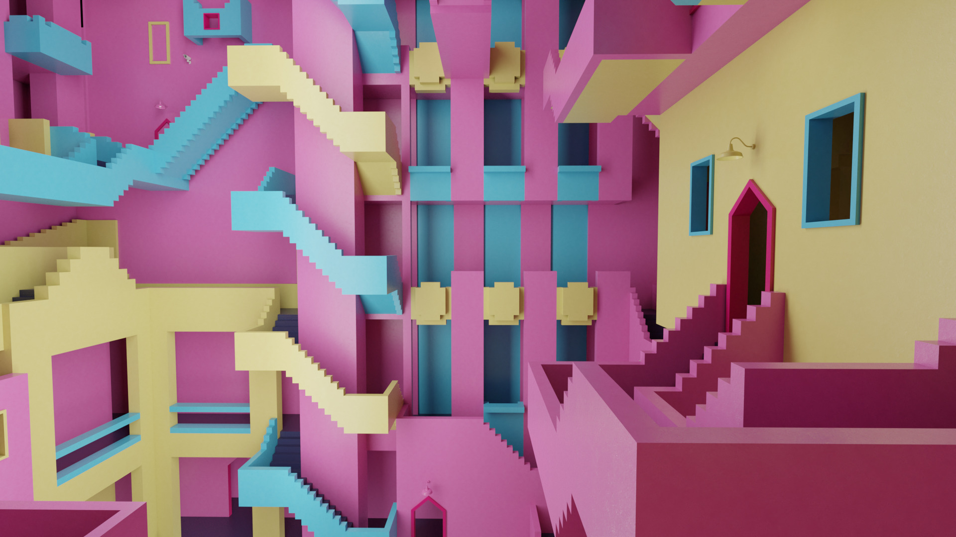 Squid Game Stairs 3D model_10