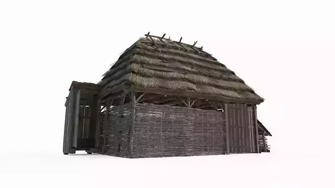 Medieval thatched cottage storage room