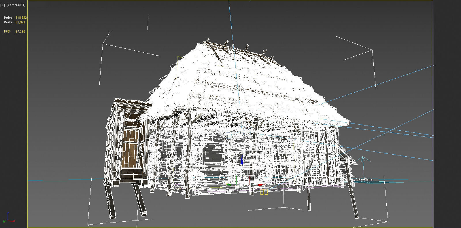 Medieval thatched cottage storage room 3D model_6