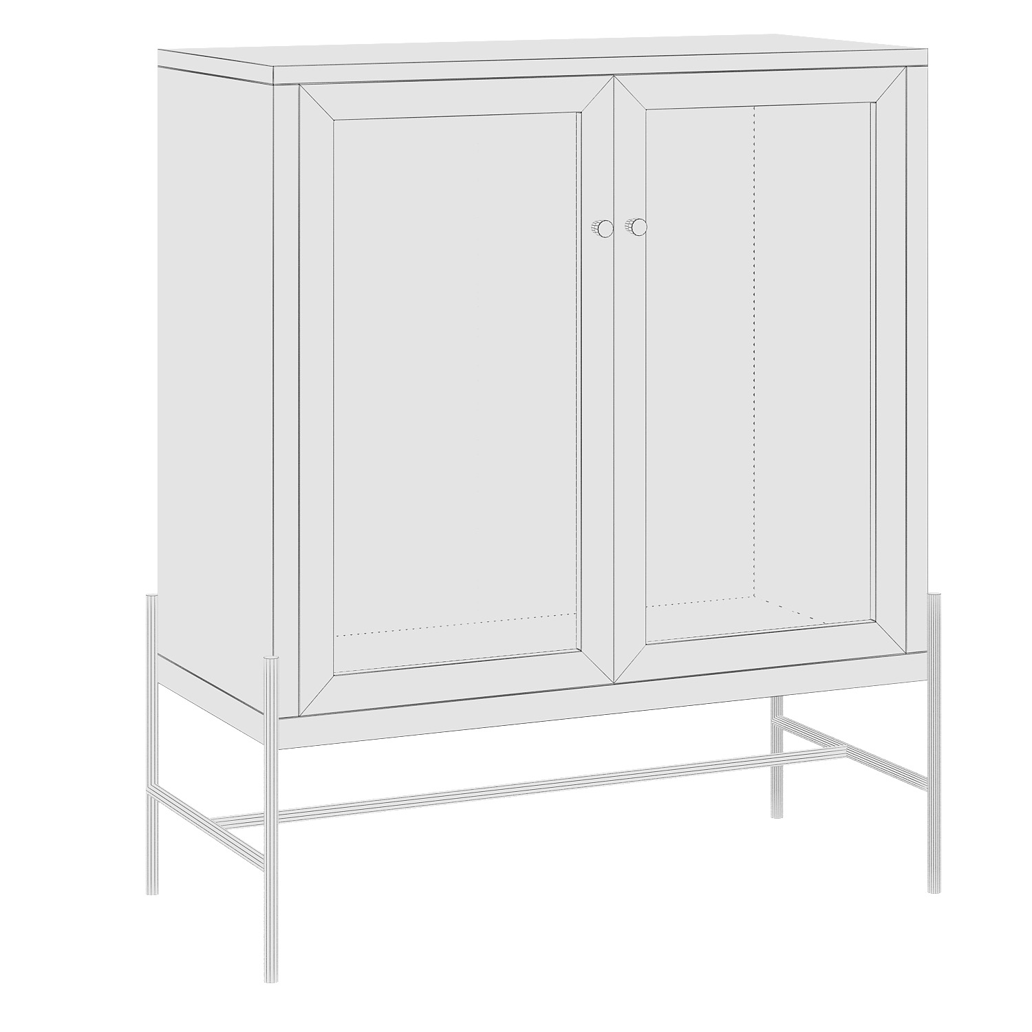 Sideboard with Viennese weave Vienna 3D model_4