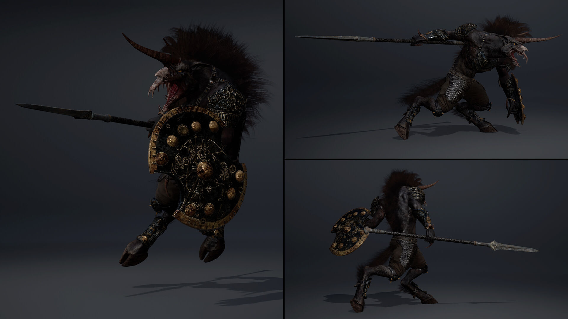 Ashen Spearman Arm2 Brutal Low-poly 3D model_7