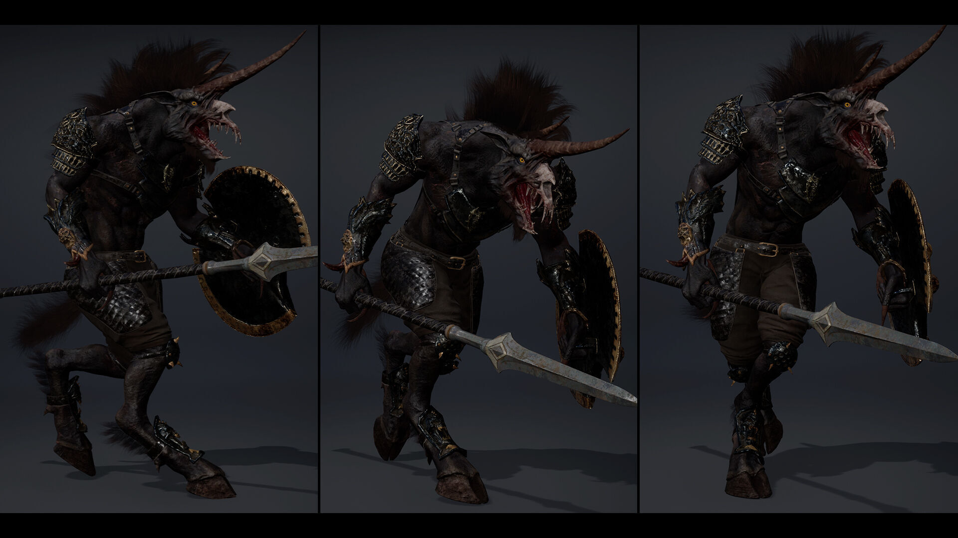 Ashen Spearman Arm2 Brutal Low-poly 3D model_17