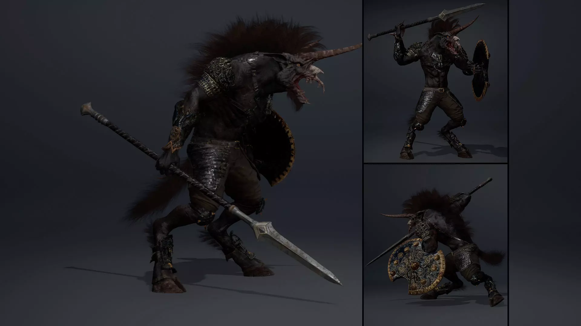 Ashen Spearman Arm2 Brutal Low-poly 3D model_0