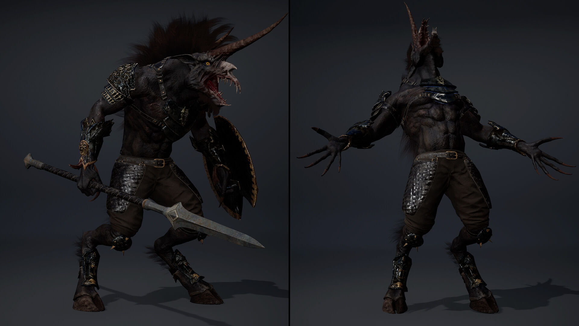 Ashen Spearman Arm2 Brutal Low-poly 3D model_9