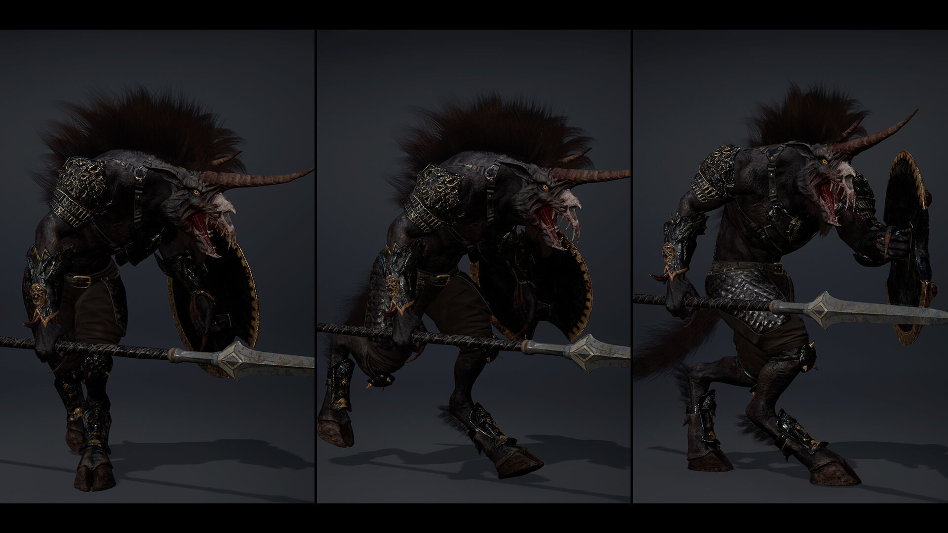 Ashen Spearman Arm2 Brutal Low-poly 3D model_8