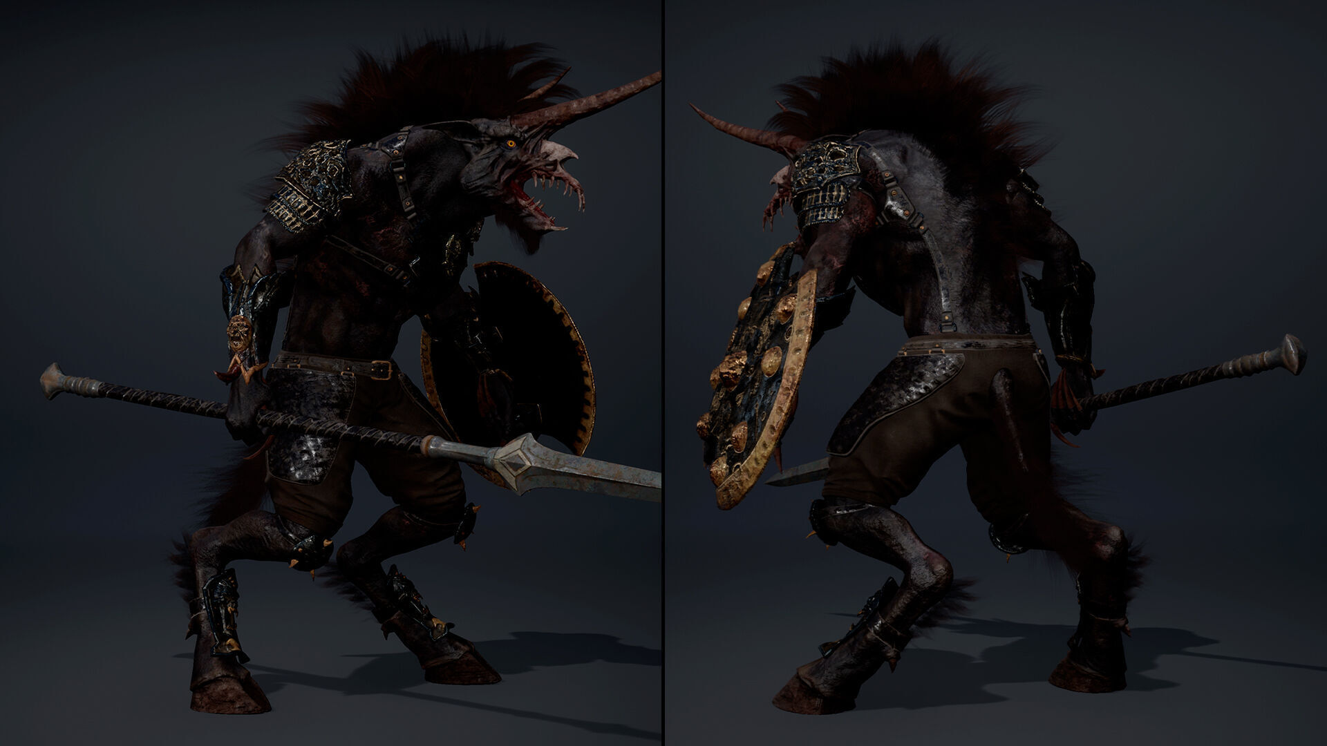 Ashen Spearman Arm2 Brutal Low-poly 3D model_18