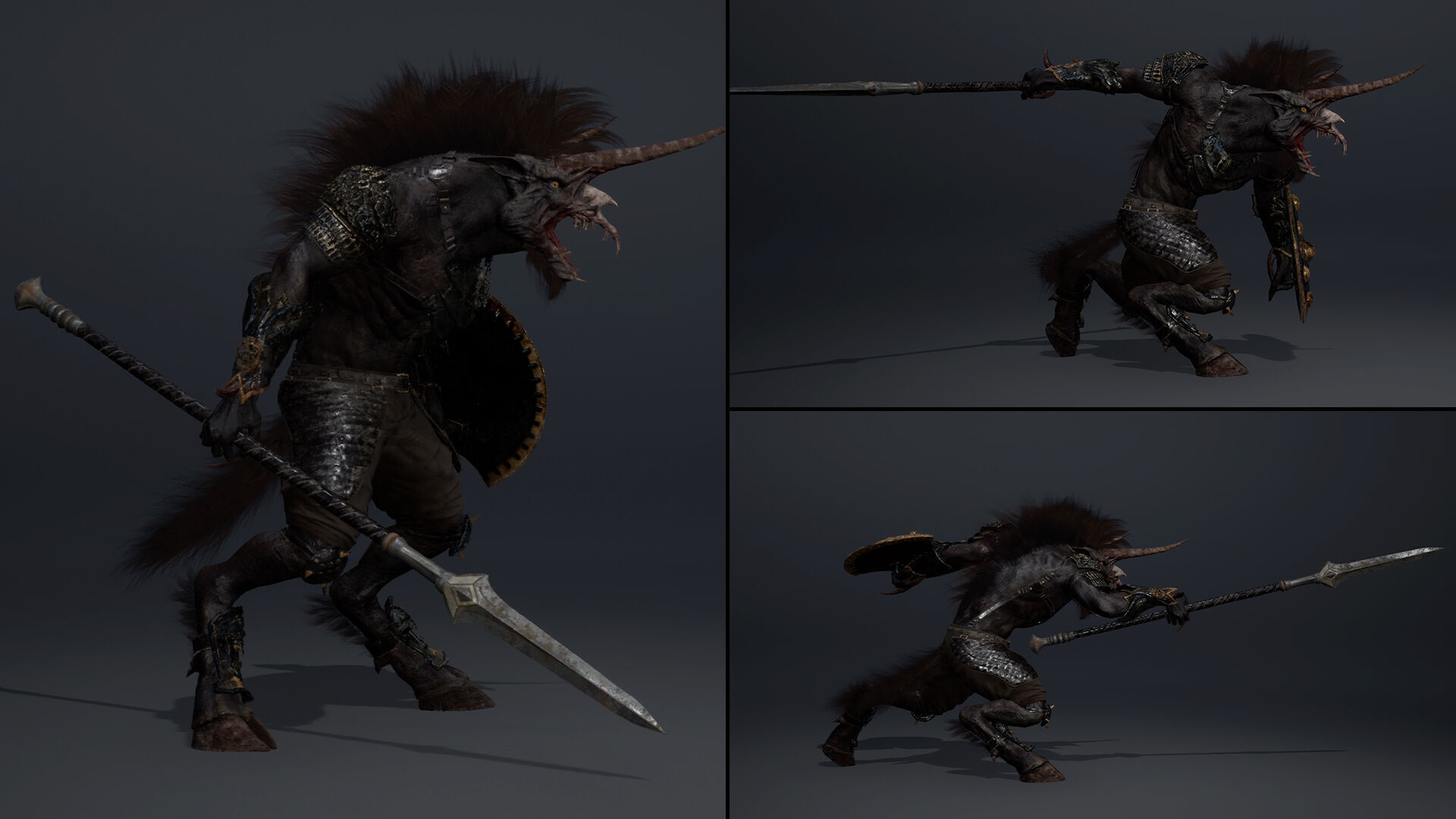 Ashen Spearman Arm2 Brutal Low-poly 3D model_6