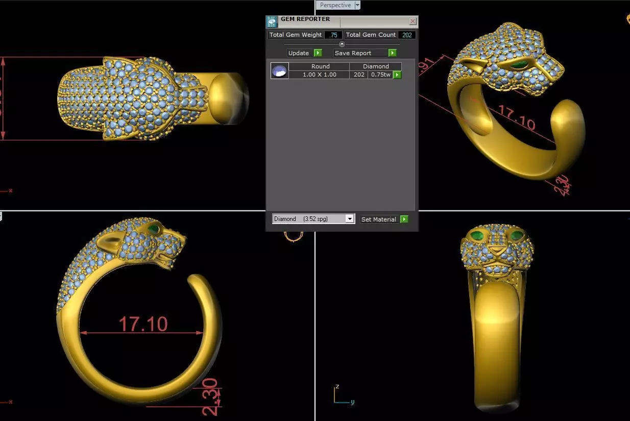 panther ring 3D print model_0