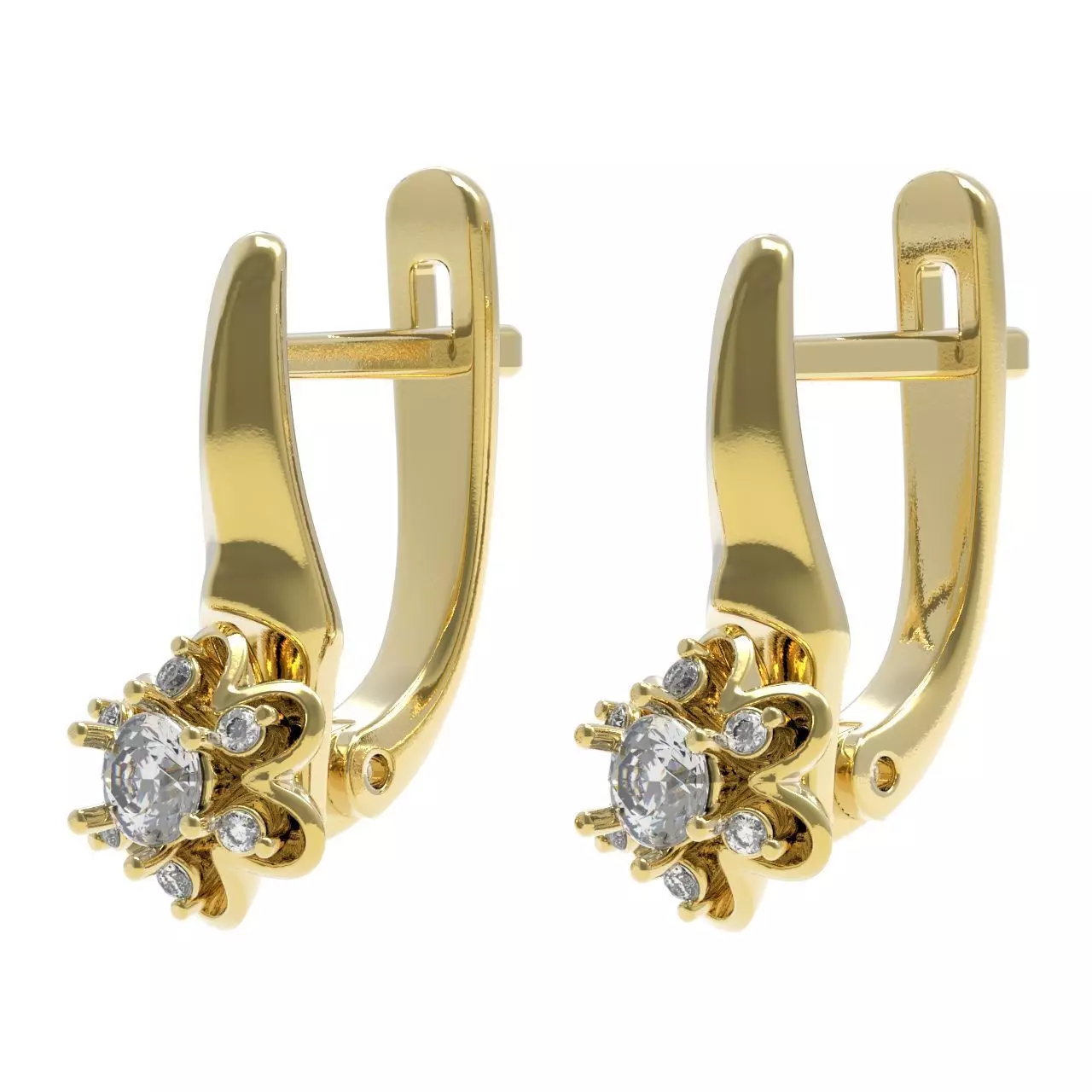Women Diamond earrings 3D print model