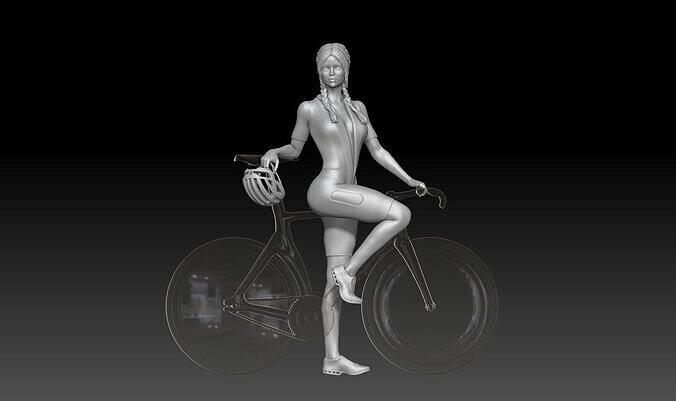 bicycle girl 2 3D print model