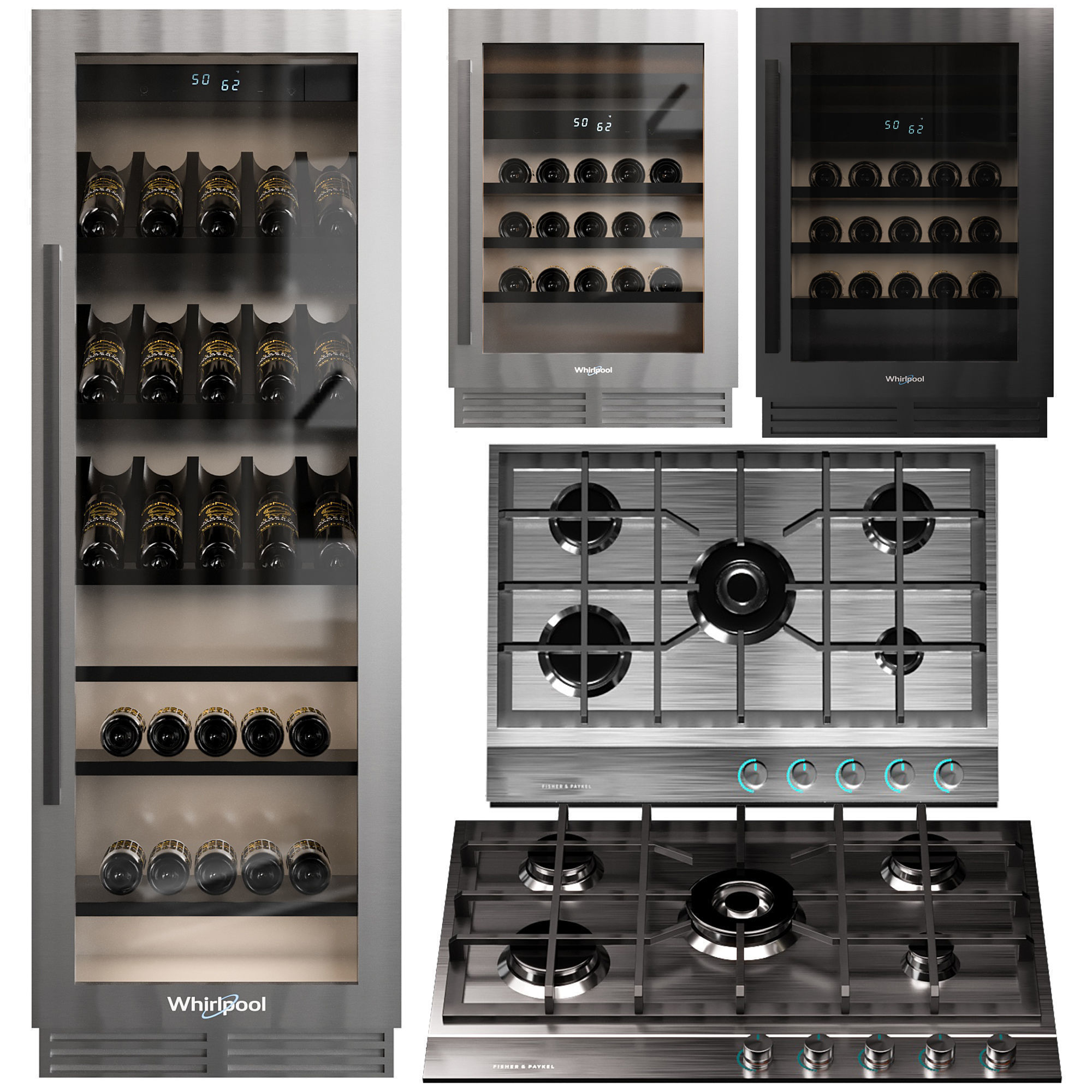   FISHER AND PAYKEL AND WHIRLPOOL KITCHEN APPLIANCE  A 3D Model Collection_8