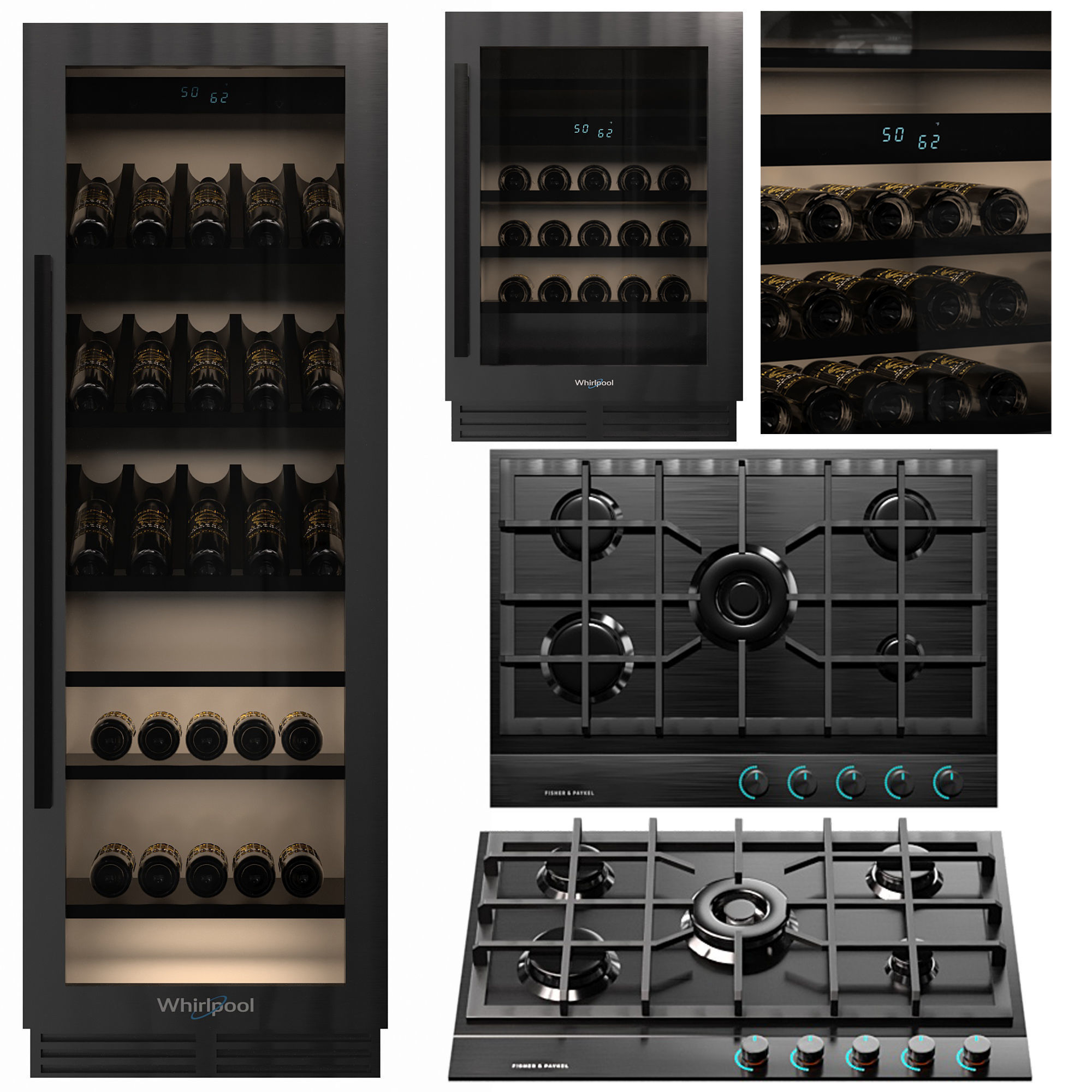   FISHER AND PAYKEL AND WHIRLPOOL KITCHEN APPLIANCE  A 3D Model Collection_2