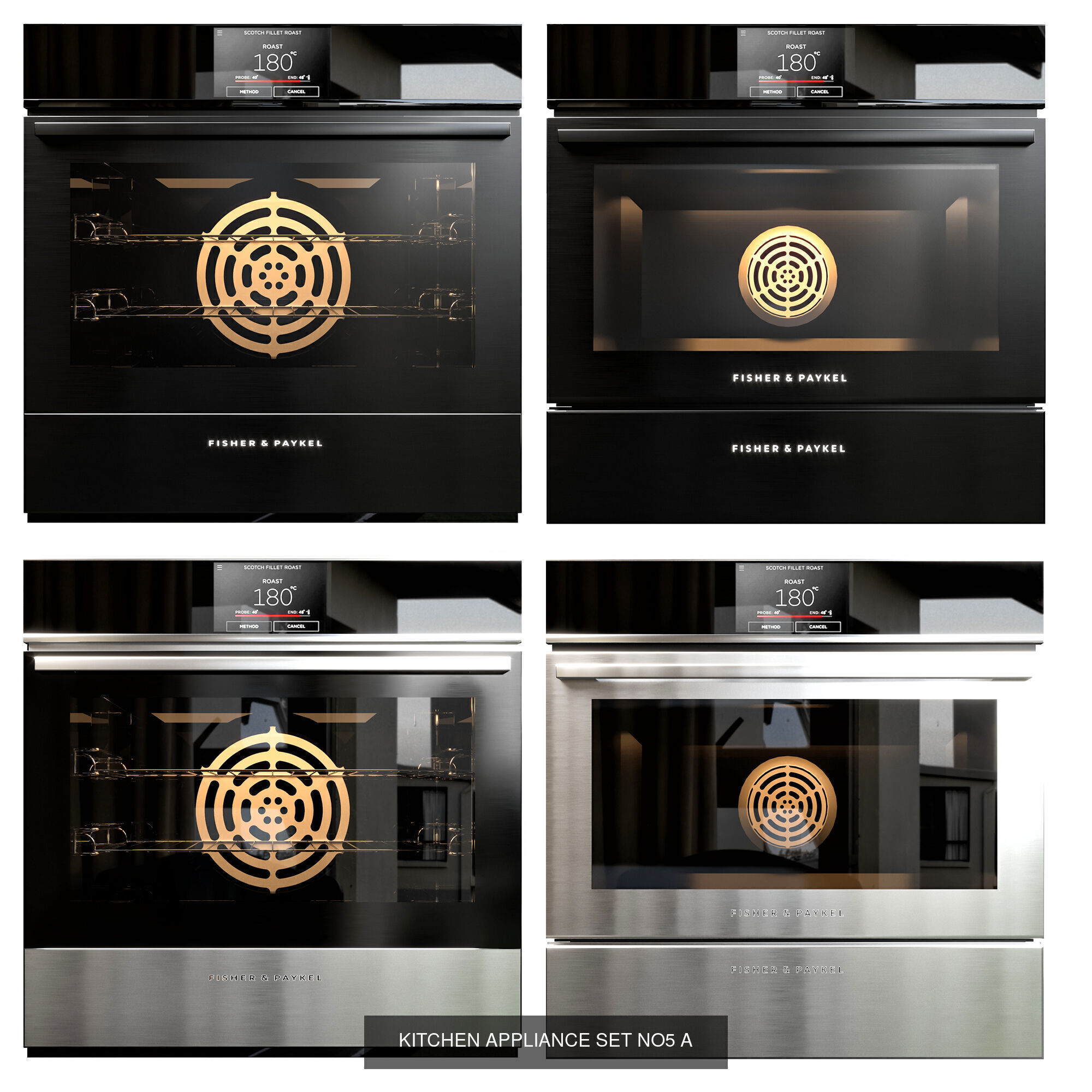   FISHER AND PAYKEL AND WHIRLPOOL KITCHEN APPLIANCE  A 3D Model Collection_3