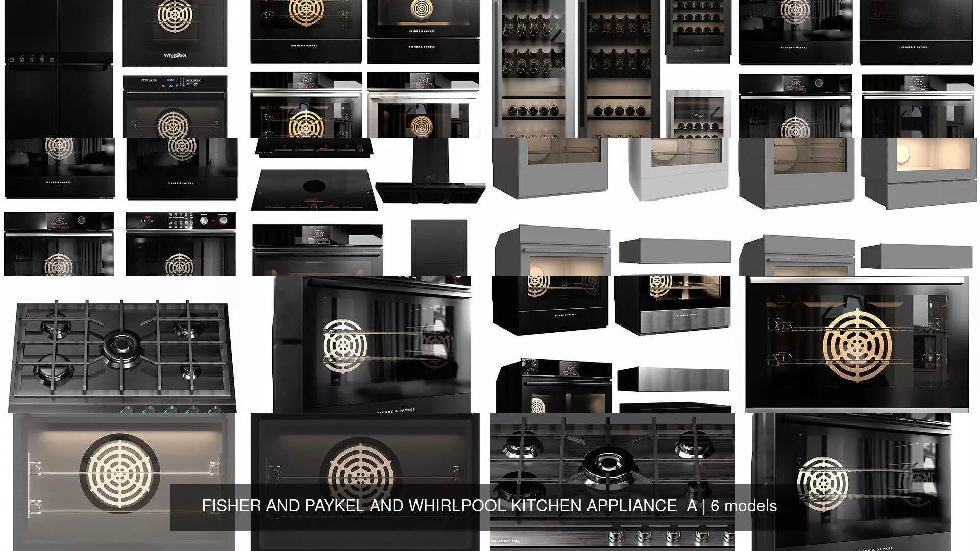   FISHER AND PAYKEL AND WHIRLPOOL KITCHEN APPLIANCE  A 3D Model Collection_0