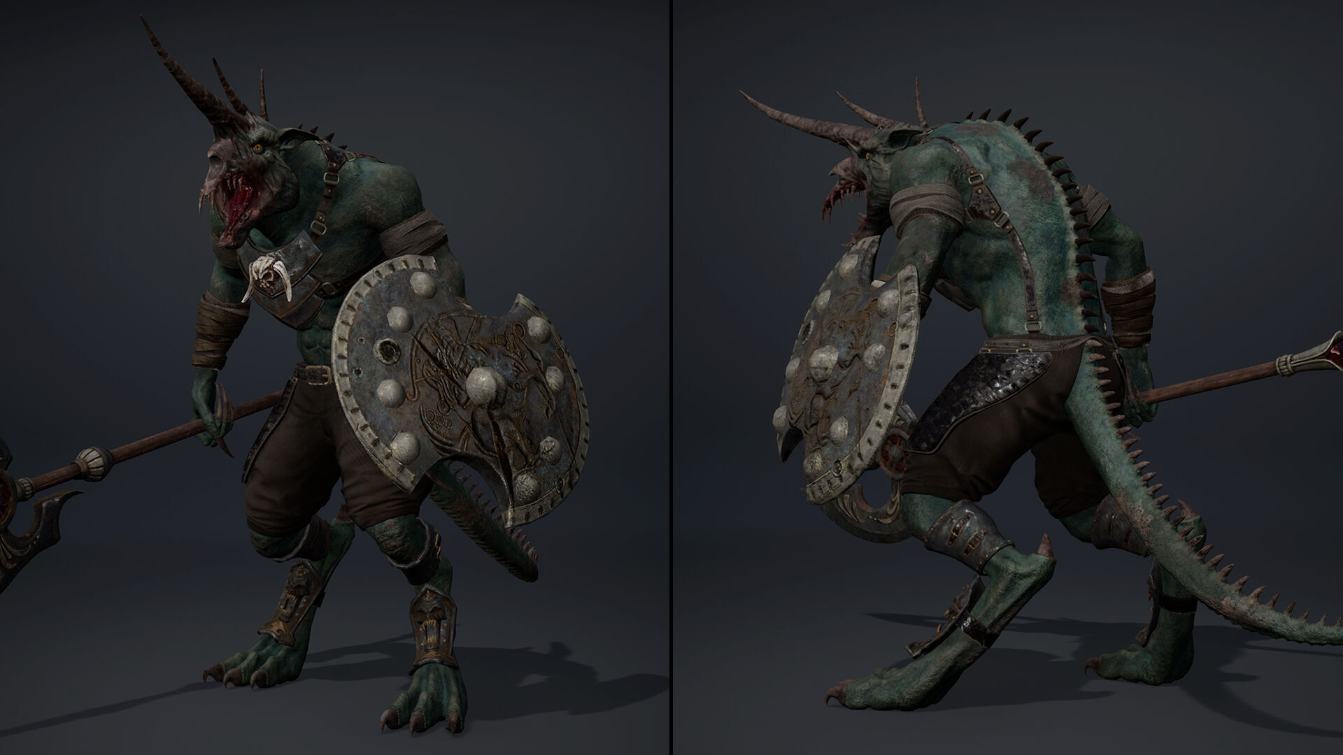 Ashen Spearman Arm1 Brutal Low-poly 3D model_19