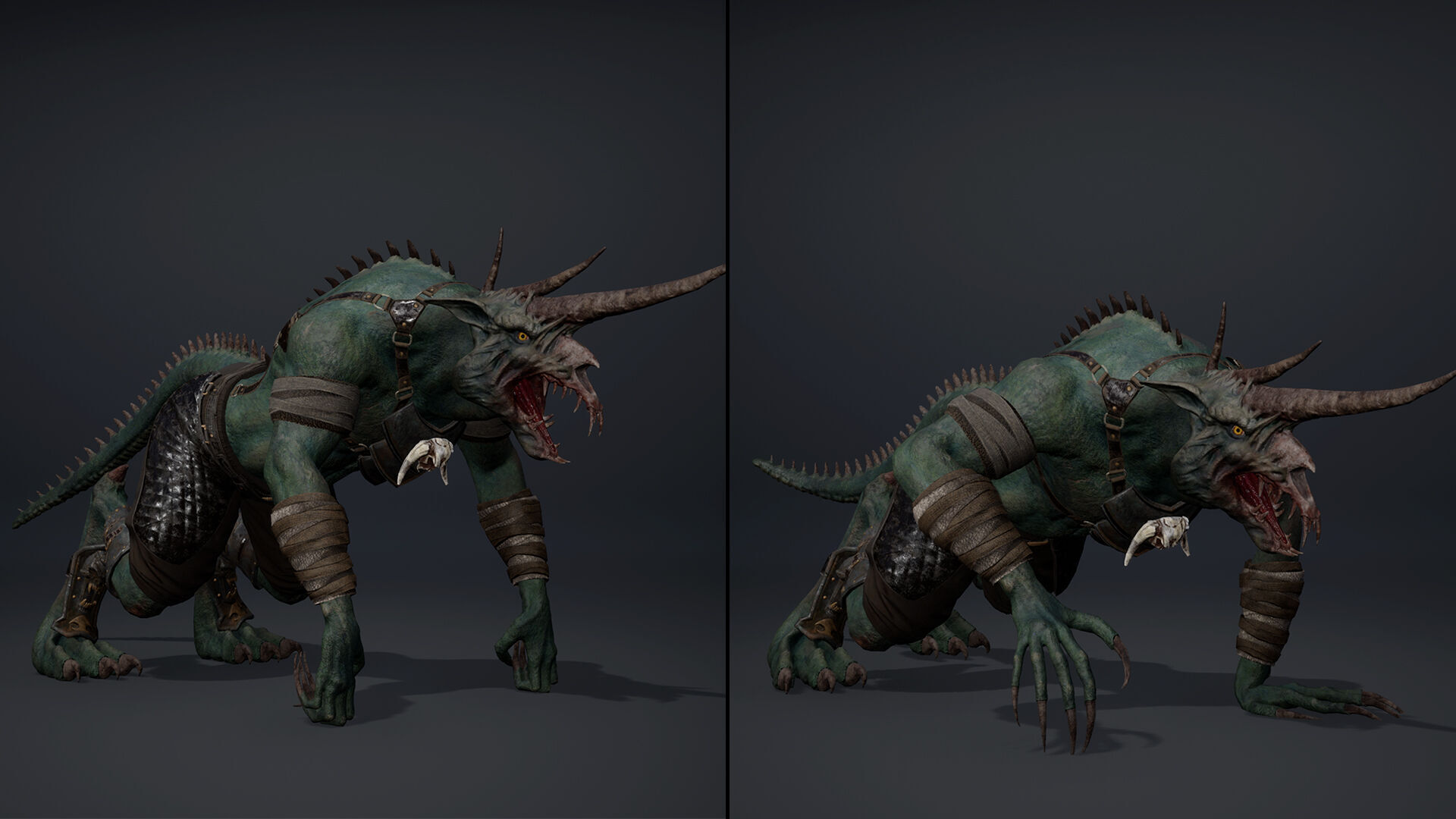 Ashen Spearman Arm1 Brutal Low-poly 3D model_13