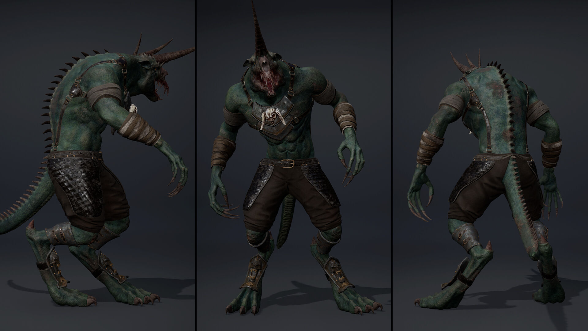 Ashen Spearman Arm1 Brutal Low-poly 3D model_17