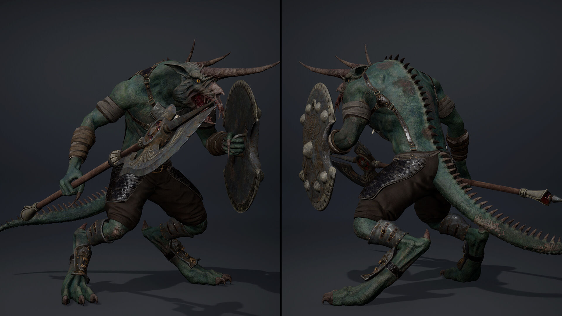 Ashen Spearman Arm1 Brutal Low-poly 3D model_16