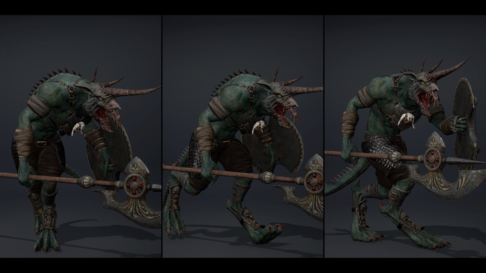 Ashen Spearman Arm1 Brutal Low-poly 3D model_11