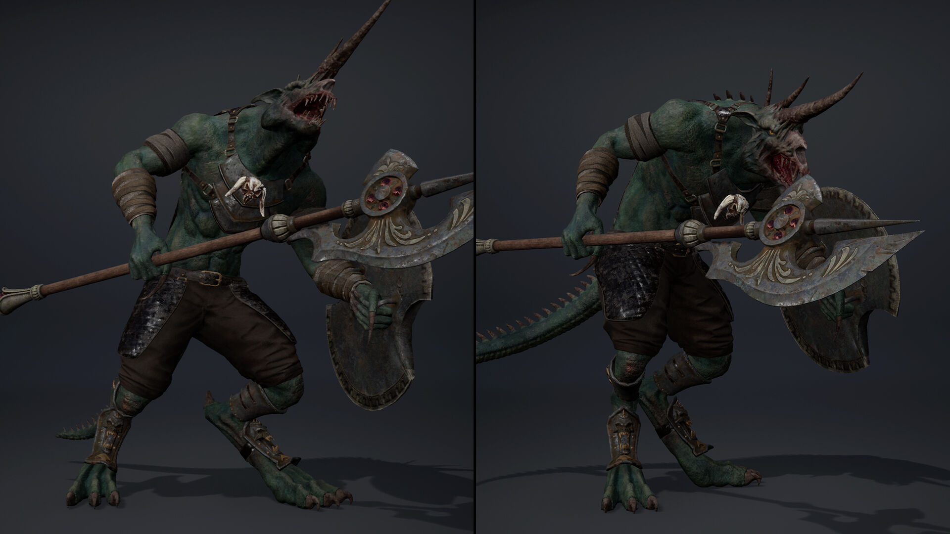 Ashen Spearman Arm1 Brutal Low-poly 3D model_7