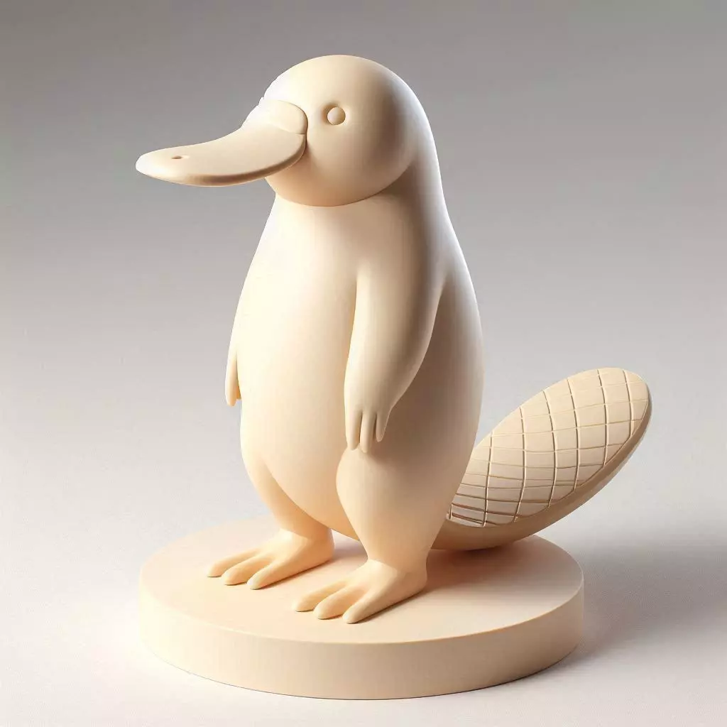 561 Minimalist Platypus Full Body 3D Model 3D print model_0