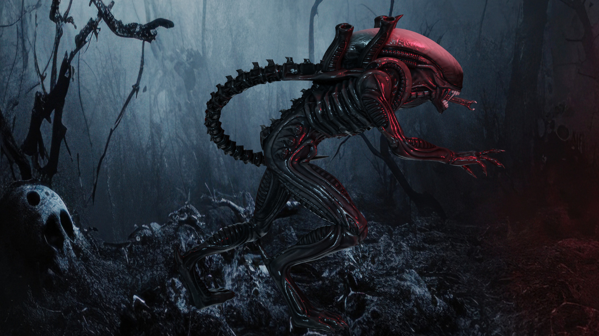 Xenomorph Low-poly 3D model_2