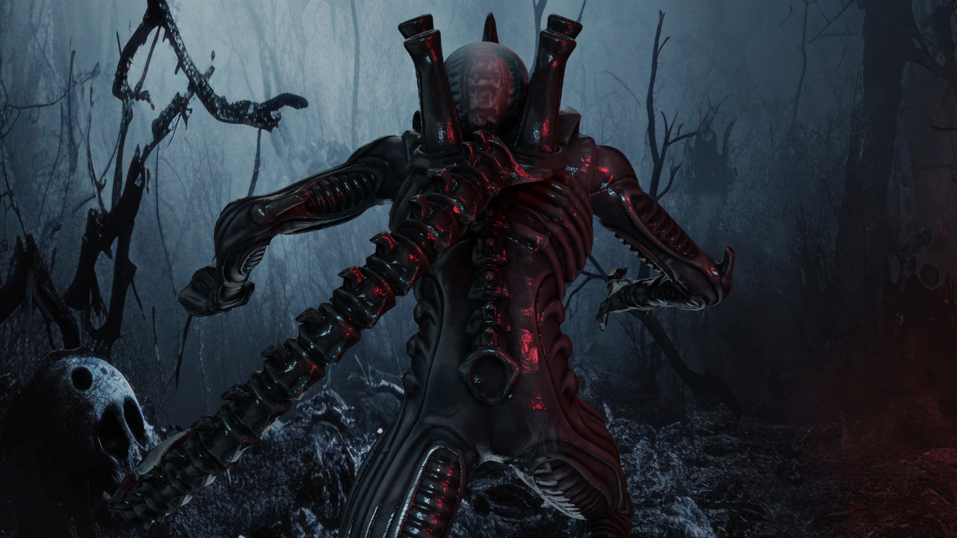 Xenomorph Low-poly 3D model_5