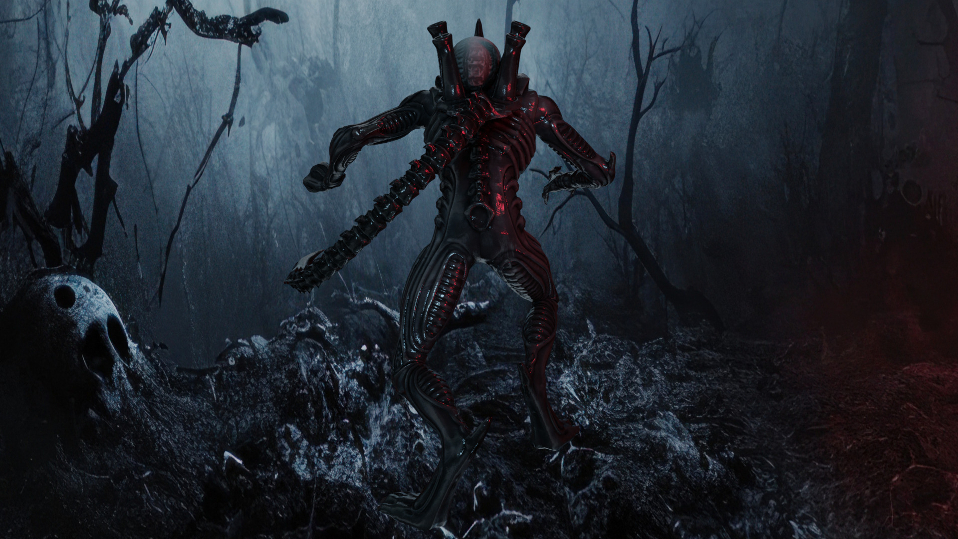 Xenomorph Low-poly 3D model_4