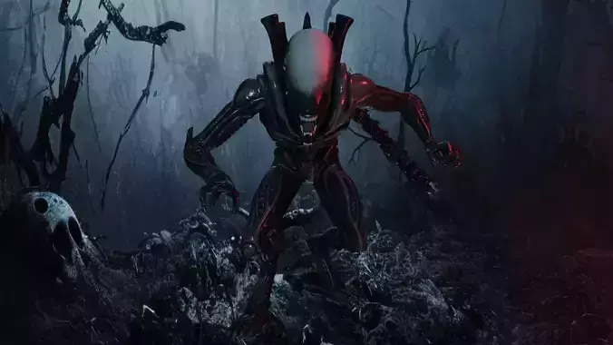 Xenomorph Low-poly 3D model