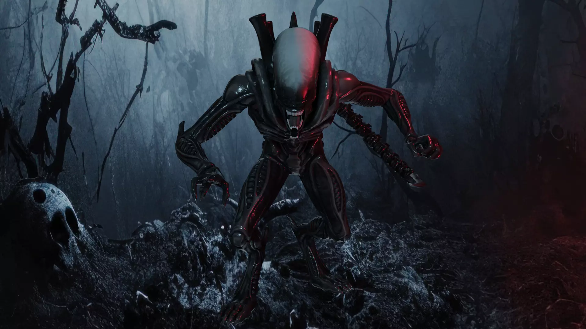 Xenomorph Low-poly 3D model_0