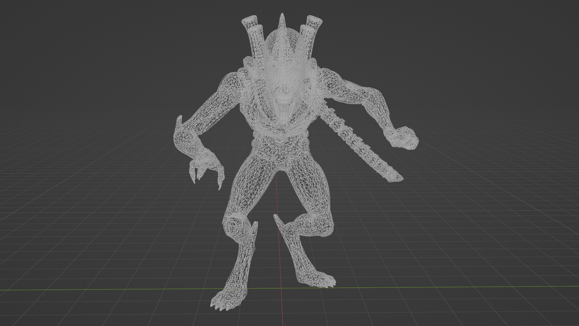 Xenomorph Low-poly 3D model_6