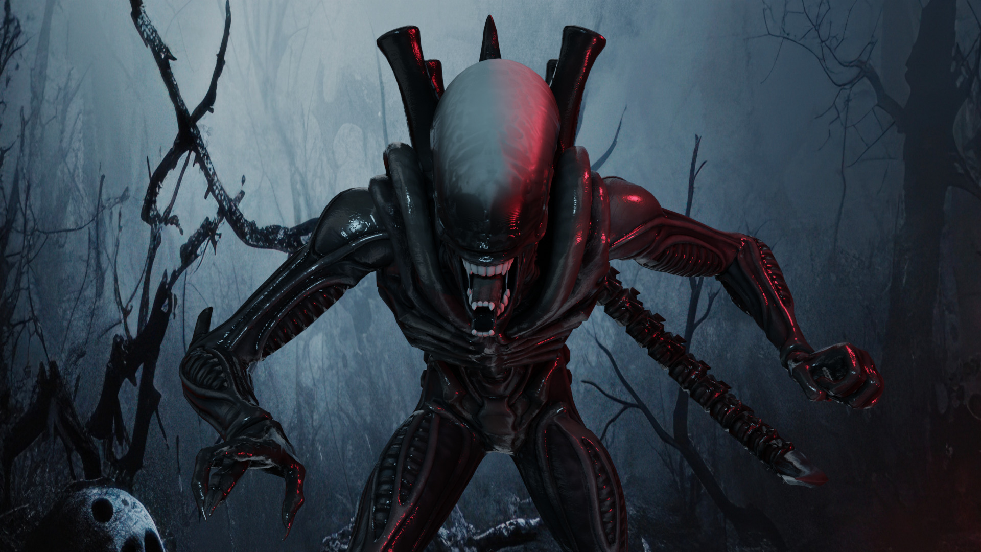 Xenomorph Low-poly 3D model_1