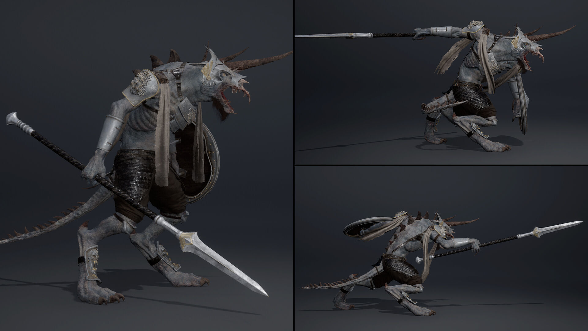 Ashen Spearman Arm1 Low-poly 3D model_7