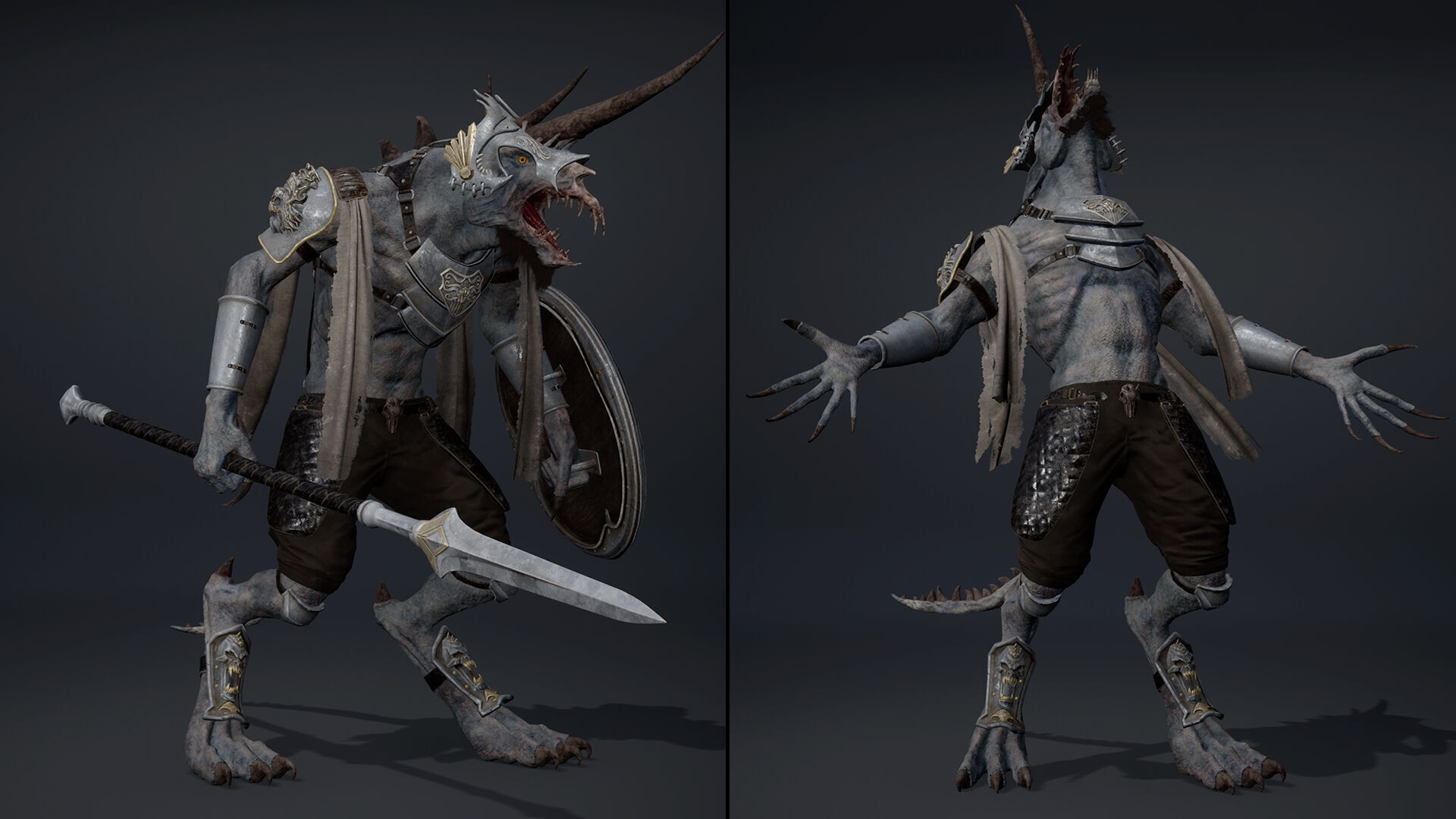 Ashen Spearman Arm1 Low-poly 3D model_10