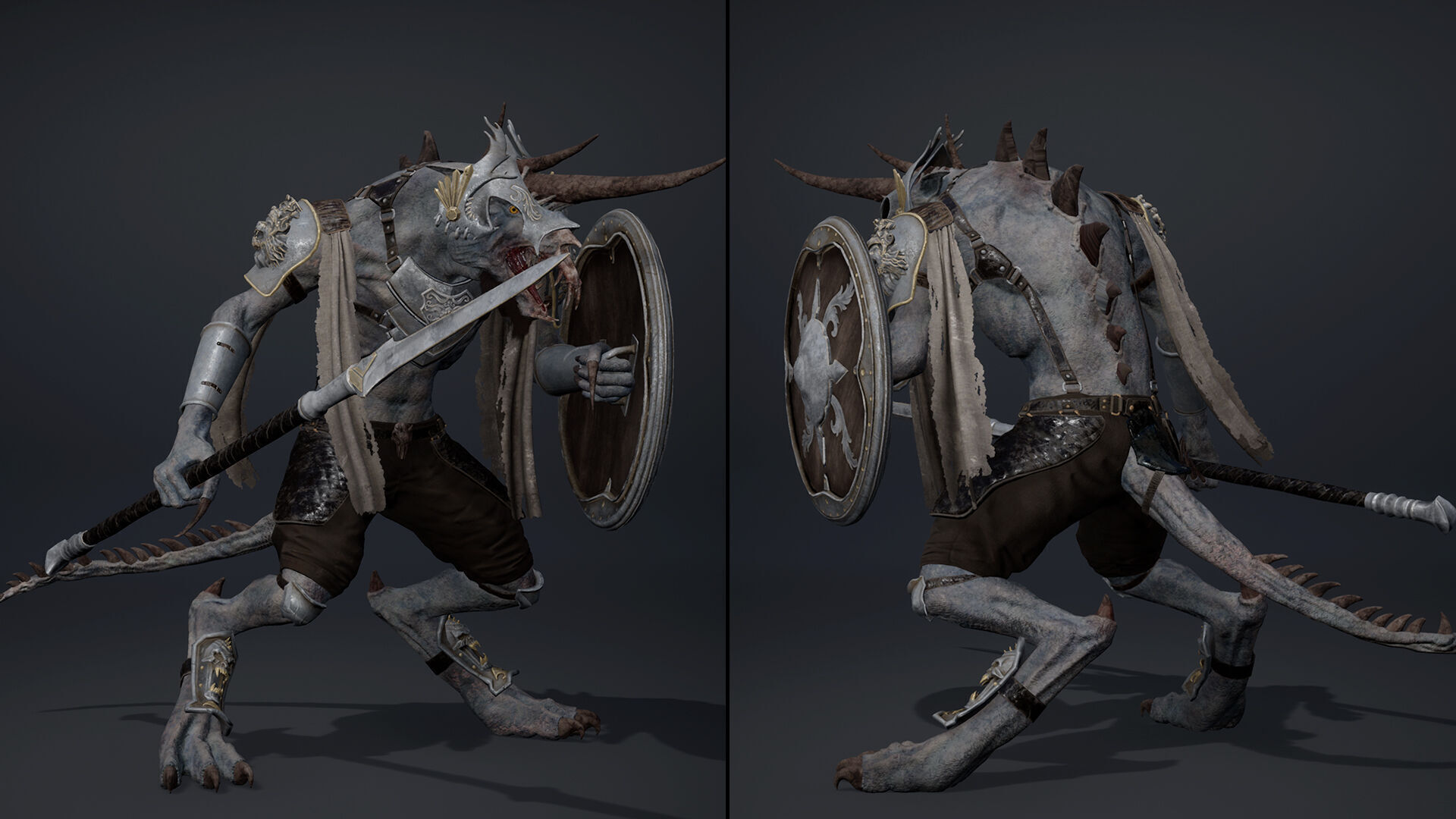 Ashen Spearman Arm1 Low-poly 3D model_5