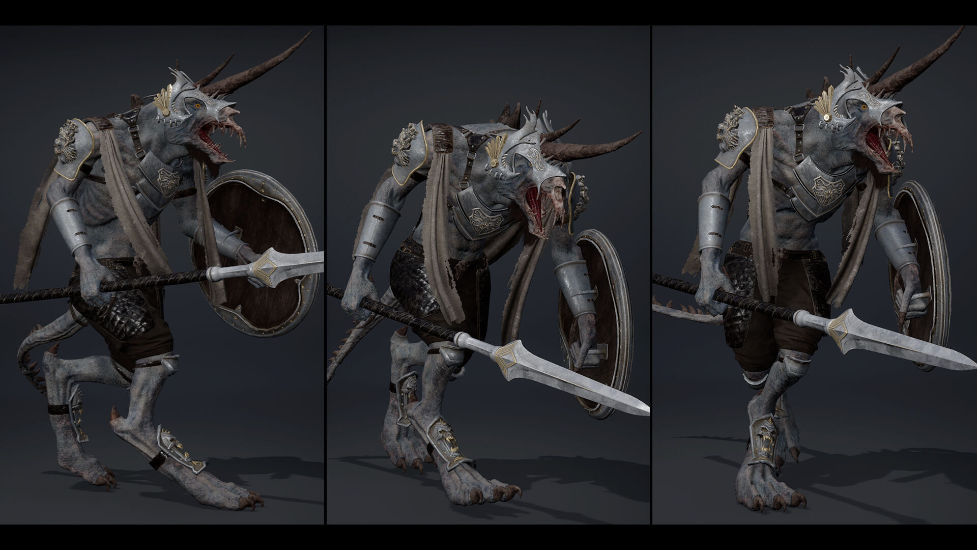 Ashen Spearman Arm1 Low-poly 3D model_11