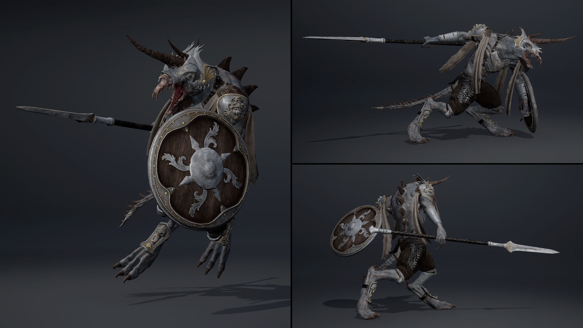 Ashen Spearman Arm1 Low-poly 3D model_9