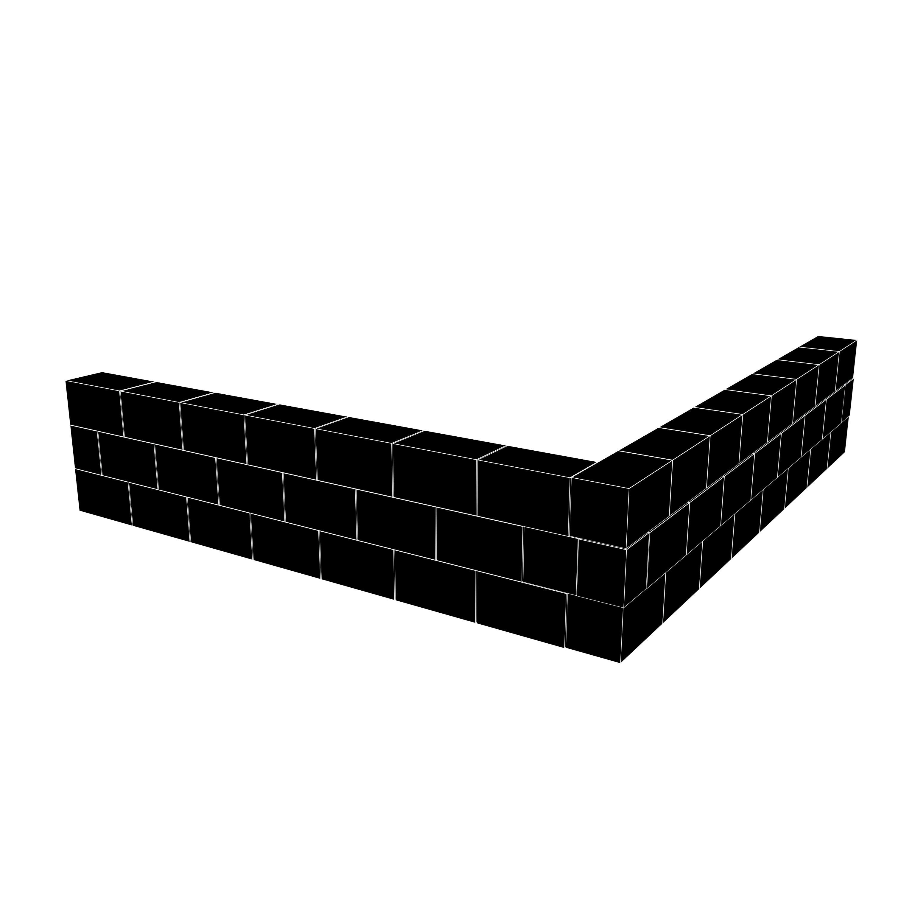 Corner Concrete Wall v1 001 Low-poly 3D model_4