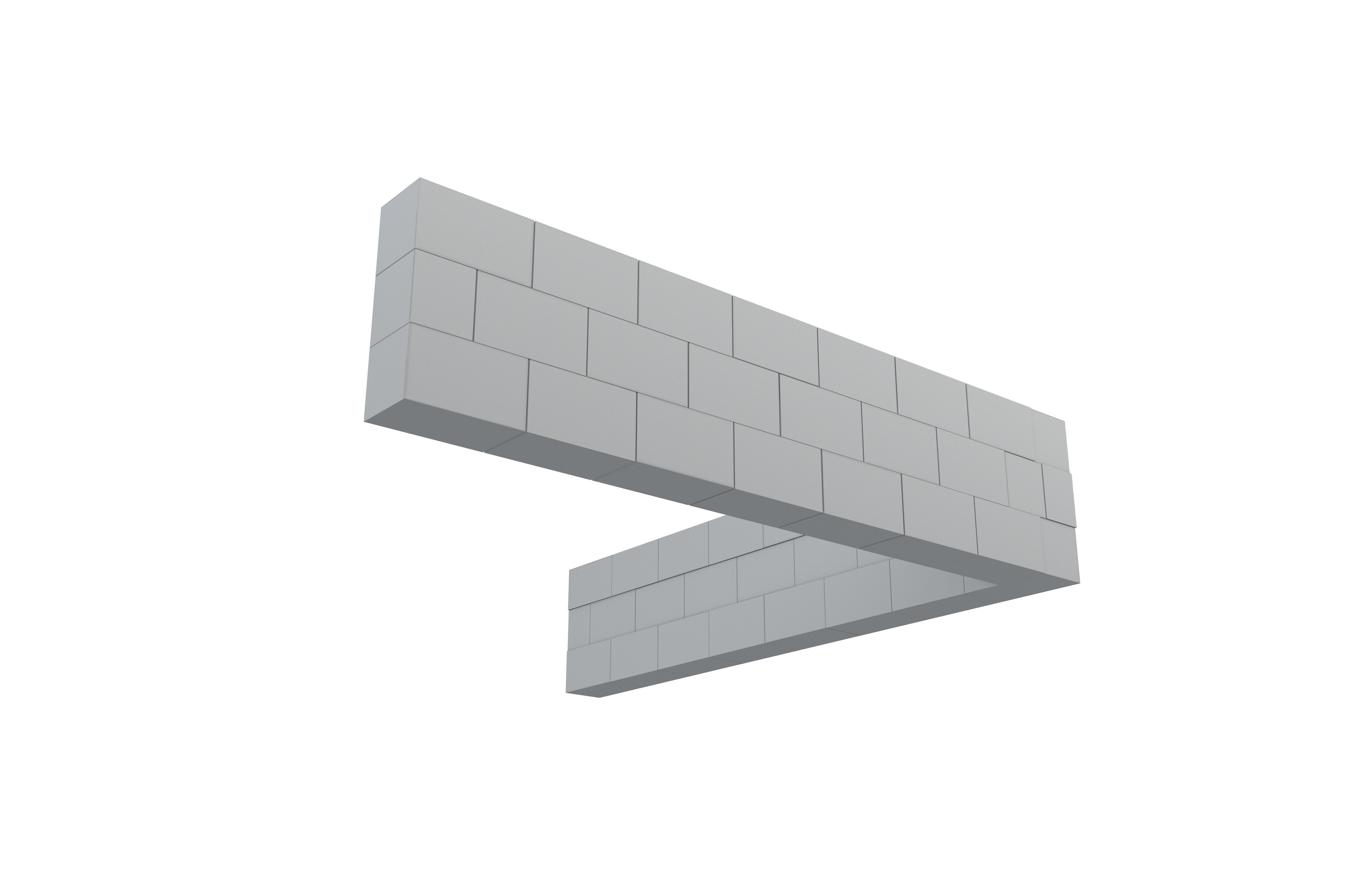 Corner Concrete Wall v1 001 Low-poly 3D model_3