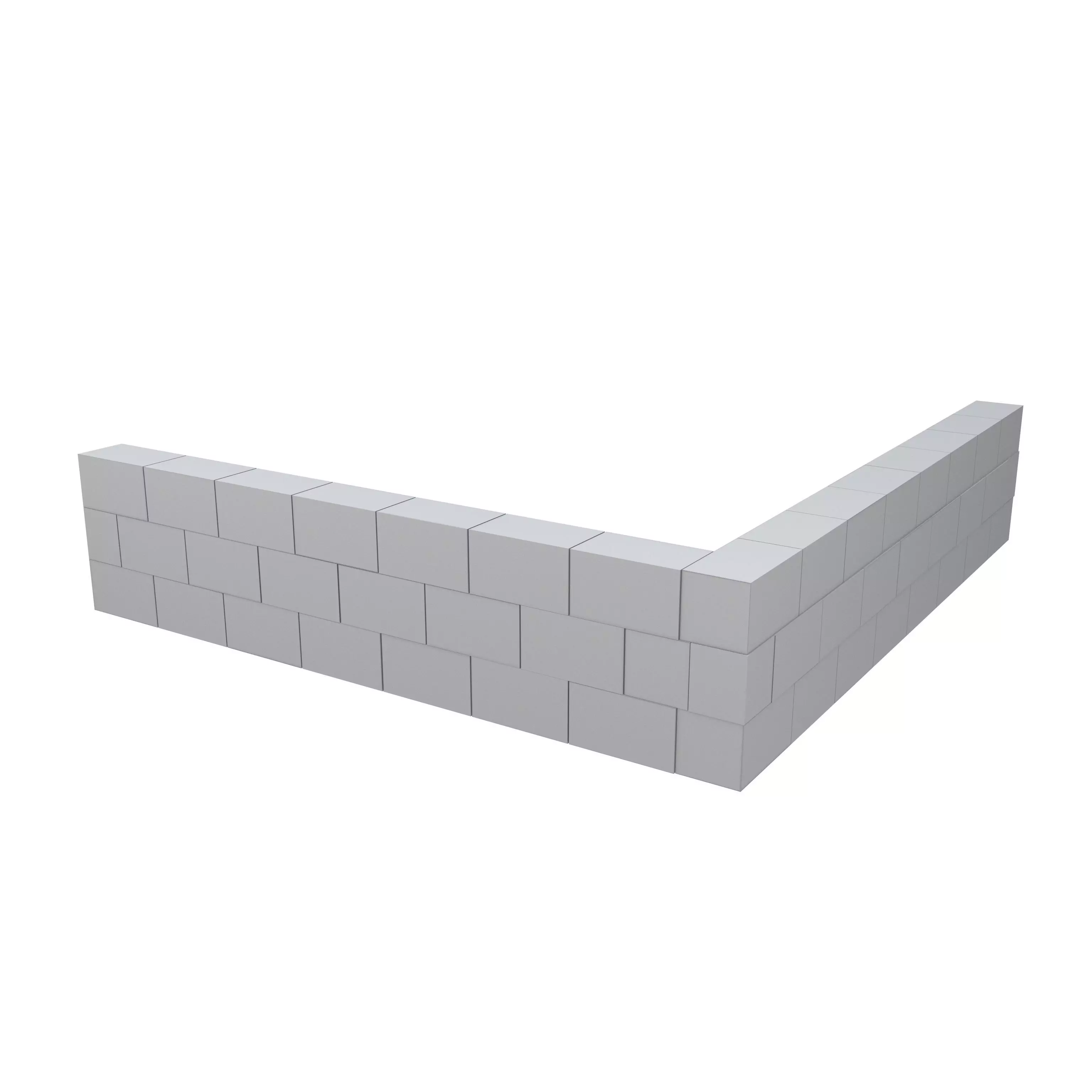 Corner Concrete Wall v1 001 Low-poly 3D model_0