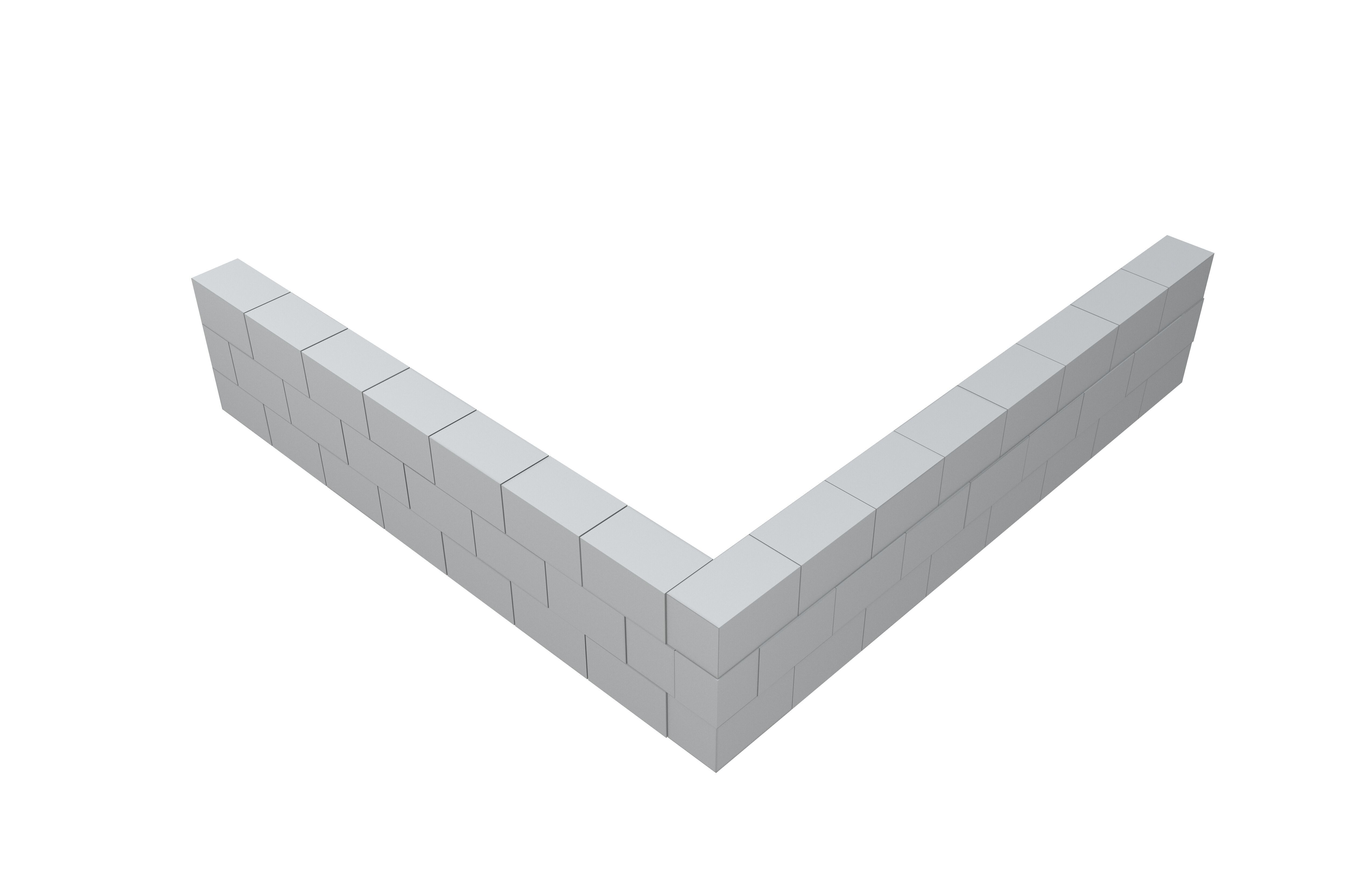 Corner Concrete Wall v1 001 Low-poly 3D model_2