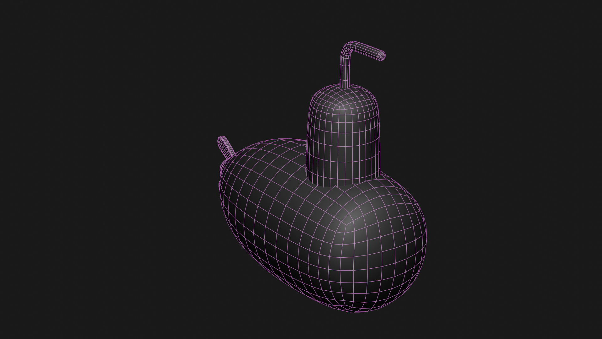 Wooden Submarine Low-poly 3D model_18