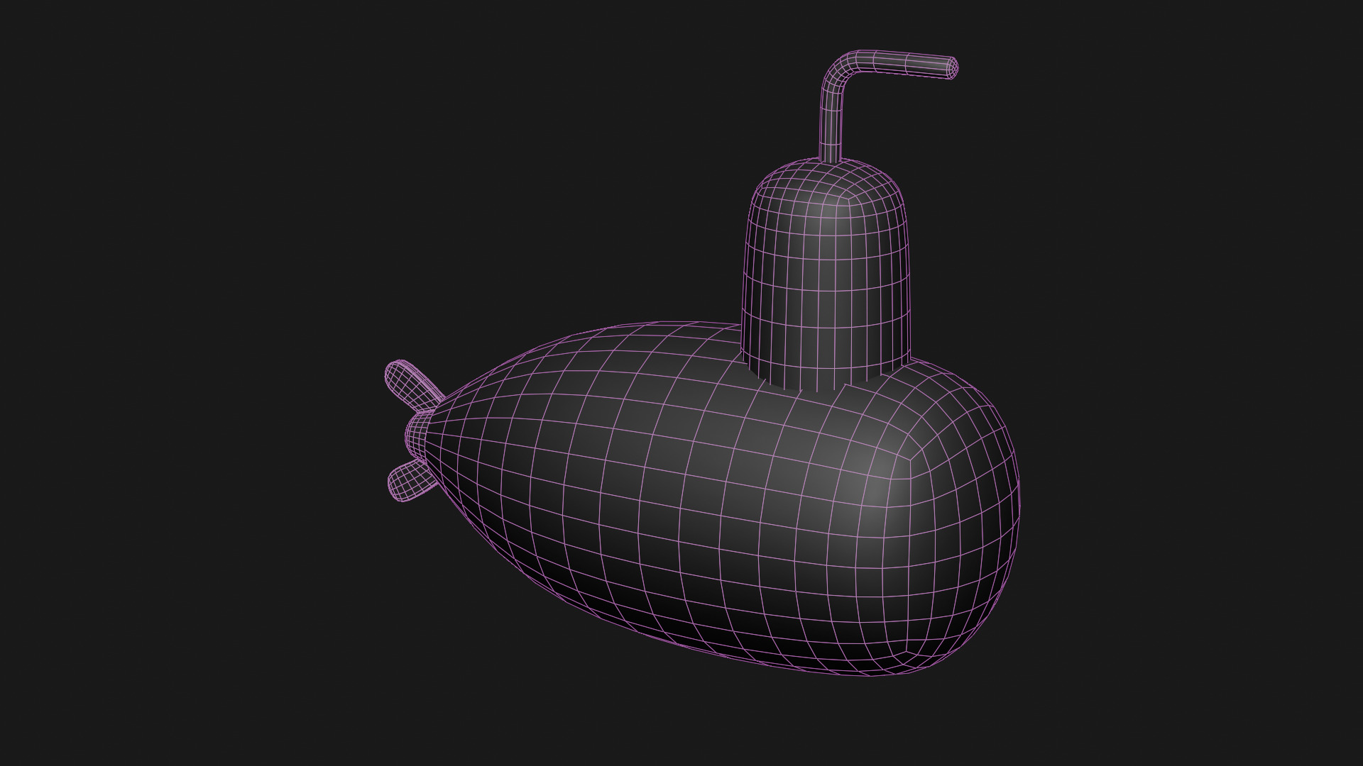Wooden Submarine Low-poly 3D model_13