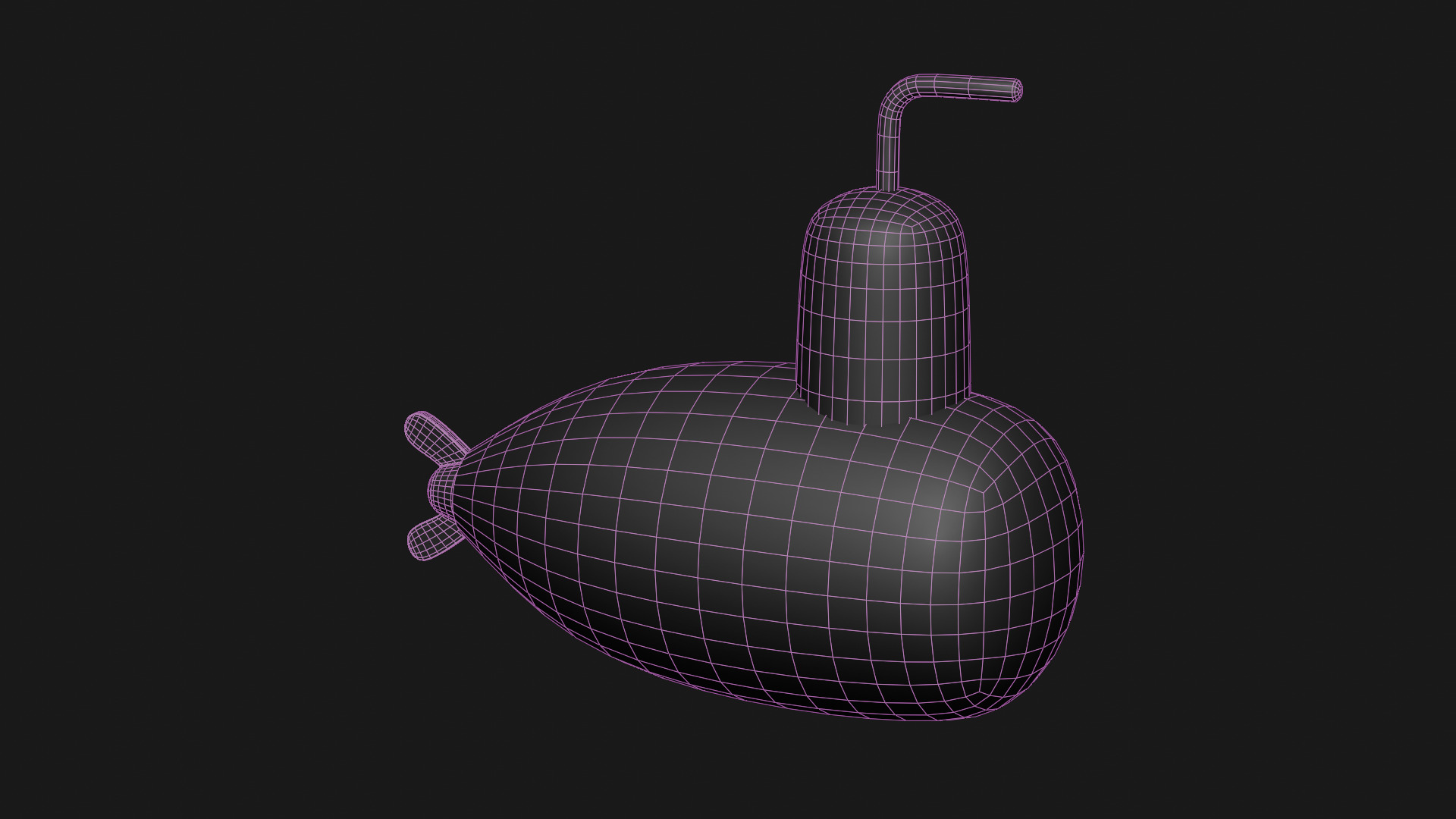 Wooden Submarine Low-poly 3D model_10