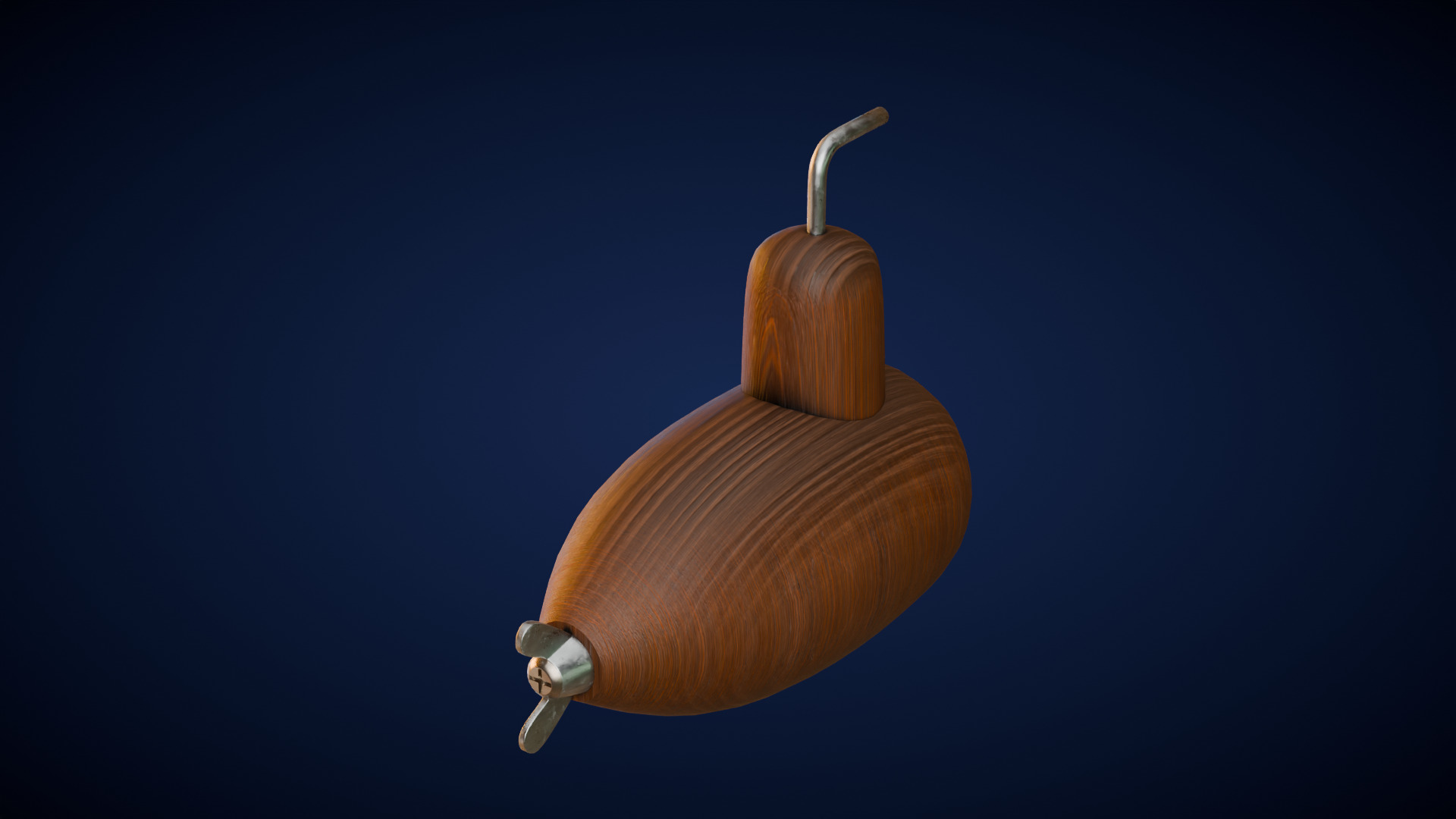 Wooden Submarine Low-poly 3D model_4
