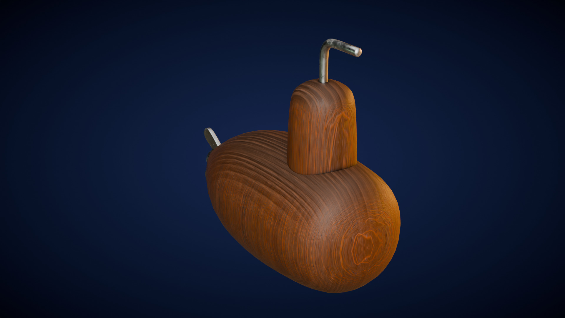 Wooden Submarine Low-poly 3D model_8
